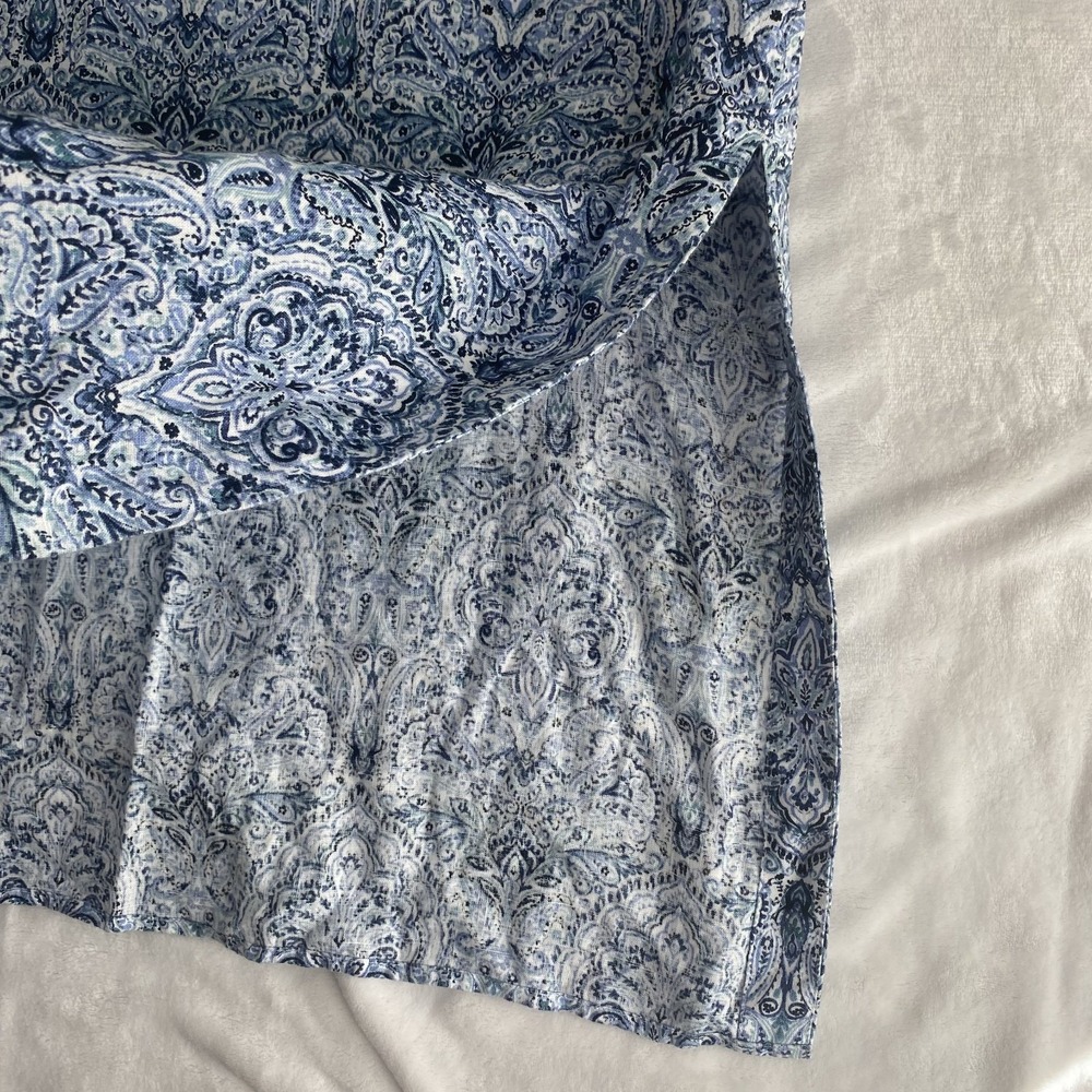 J.Jill Love Linen Maxi Dress Sz S Petite Blue Sleeveless 100% Linen Resort - Picture 5 of 9